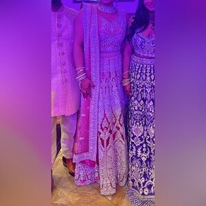 Lahenga PINK COLOR & SILVER DIAMONDS